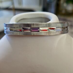 MONET RETRO‎ RAZER CUT BANGLE VINTAGE 60s Stacker Bracelet